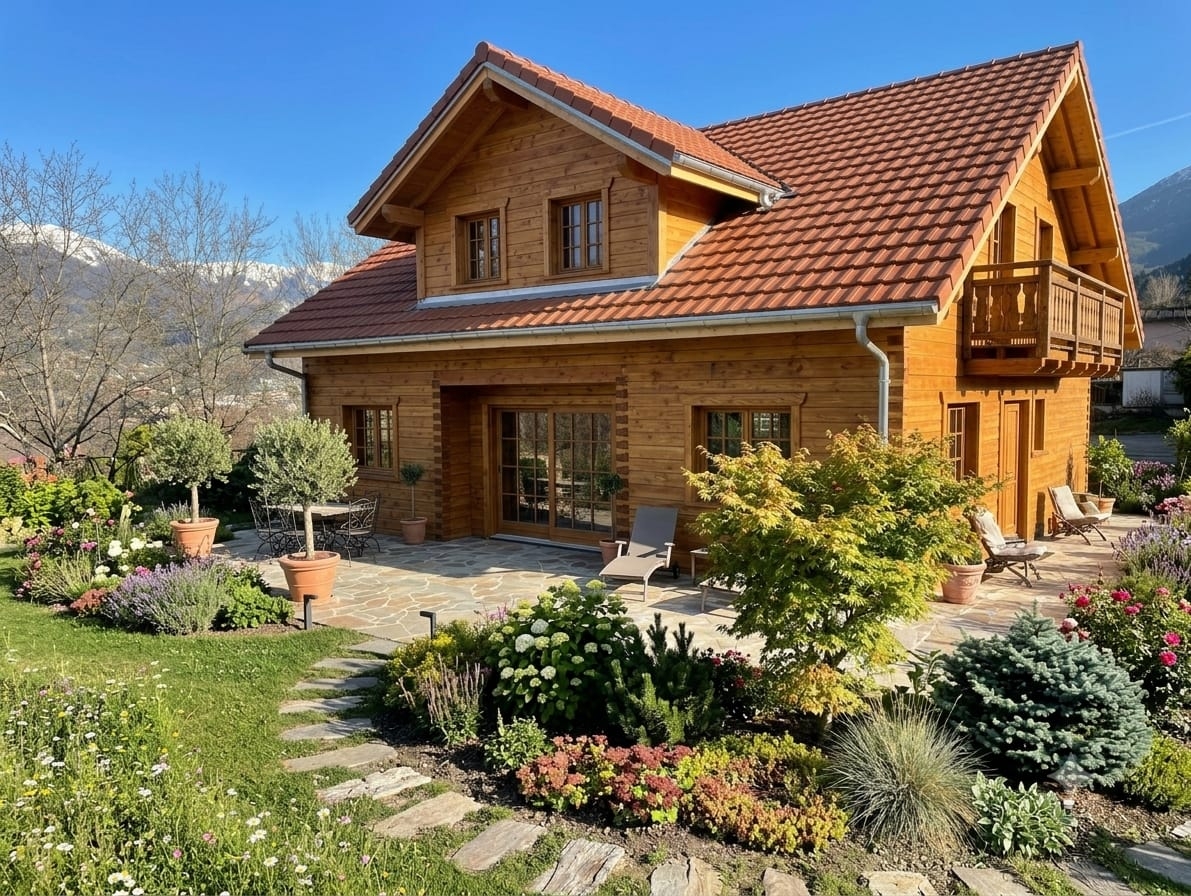 Chalet neuf à Veysonnaz — couverture en ardoise