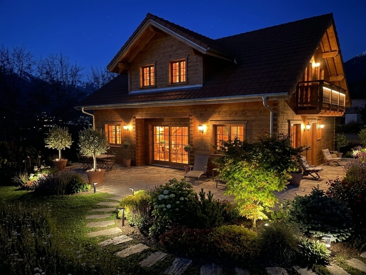 Chalet neuf à Veysonnaz — intérieur en vieux bois